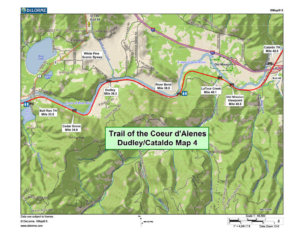 Cataldo Trailhead Map - Trail of the Coeur d'Alenes