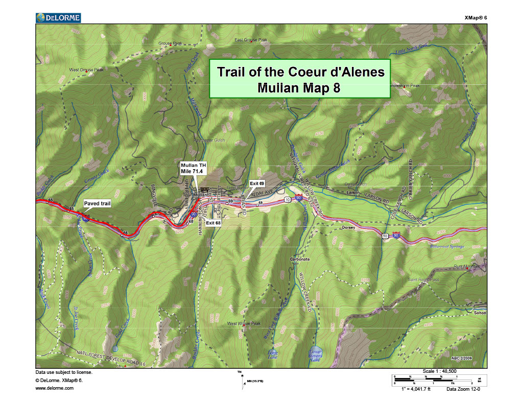 Mullan Trailhead Map - Trail of the Coeur d'Alenes