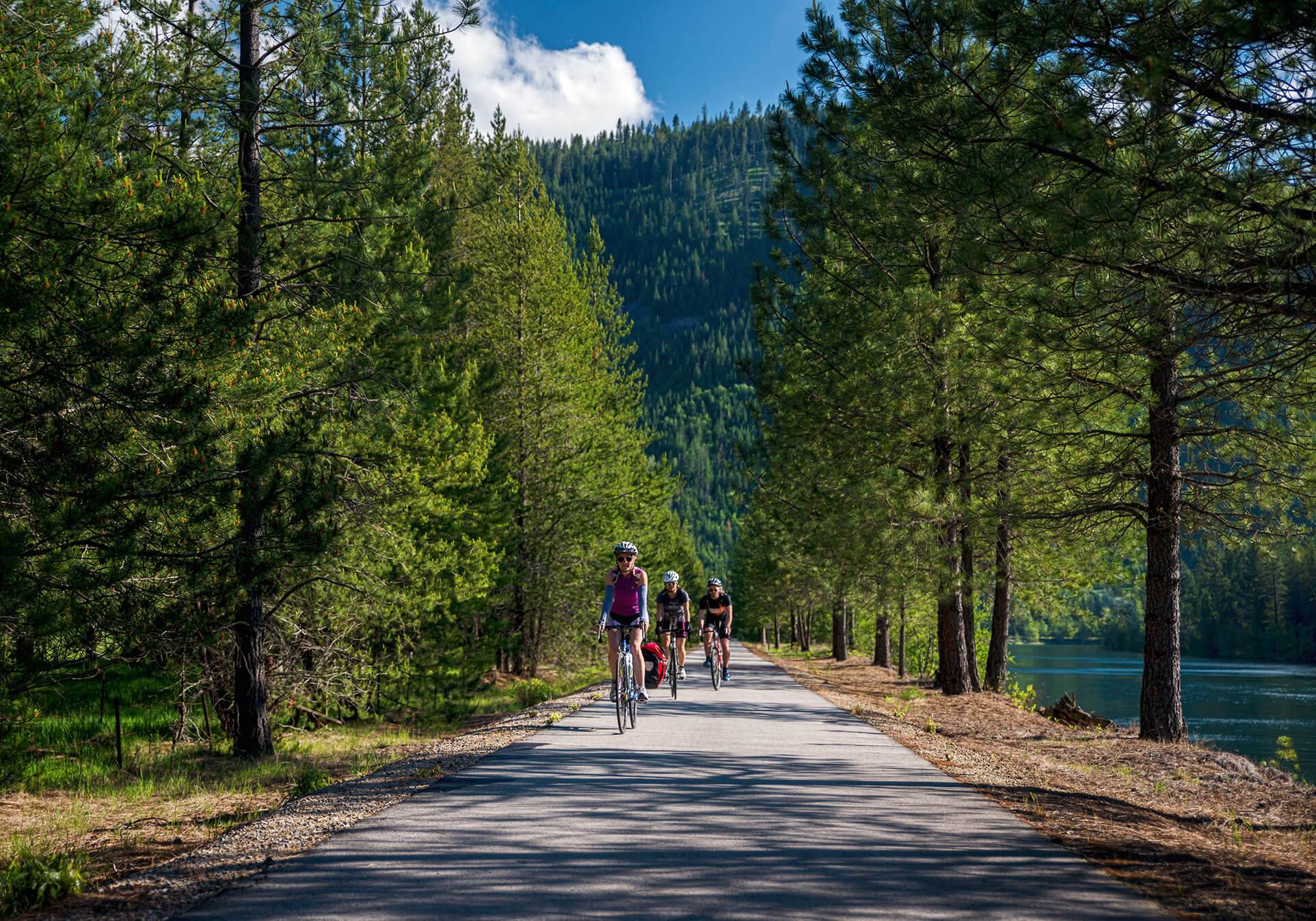 Ride the world famous Trail of the Coeur D Alenes in North Idaho.