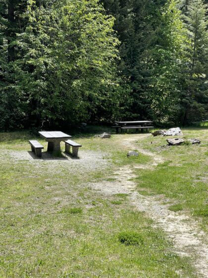 Picnic Tables at the Roland Trailhead - Hiawatha Bike Trail